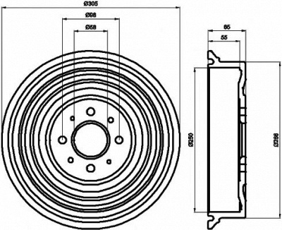 HELLA PAGID 8dt355301531 -  Тормозной барабан